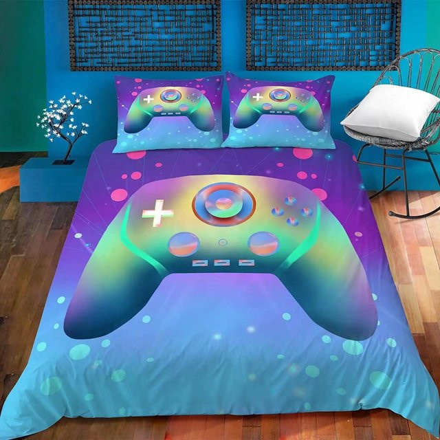 Bettwäscheset Your Warm Home Gamepad Controller Design für Jugendliche, Blau, B/H: 180 x 210 cm, inklusive 2 Kissenbezüge 50 x 70 cm - Bild 1