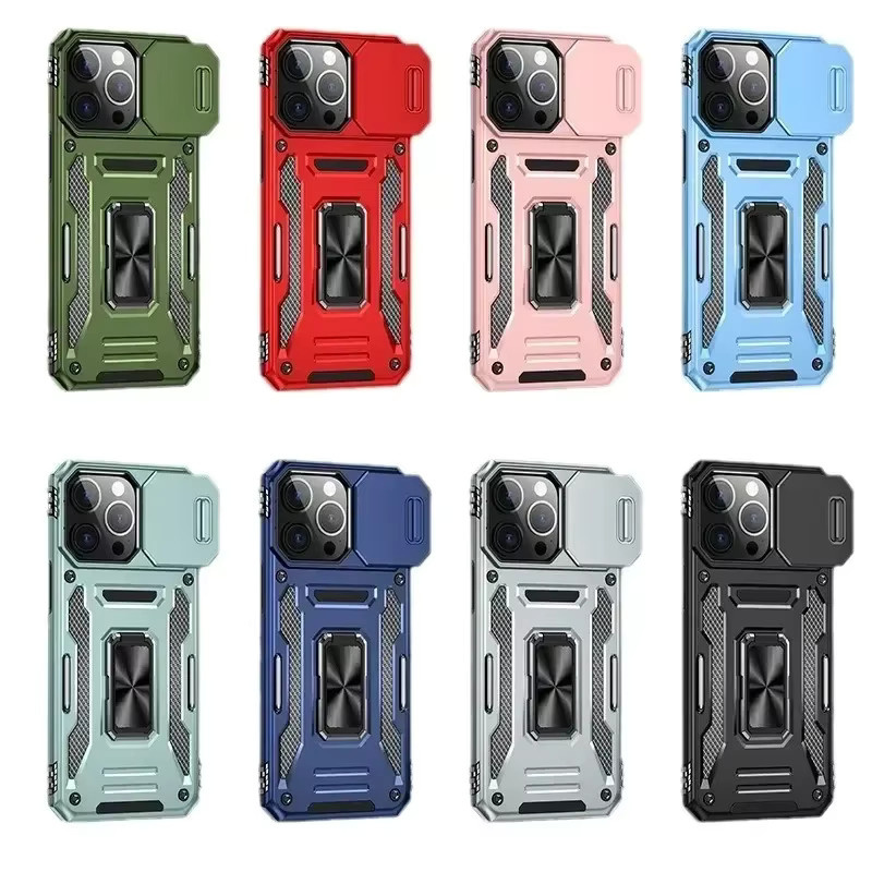 Robuste Handyhülle von szHAIyu mit Metallring-Ständer für iPhone 15 14 13 12 11 Pro Max Mini XR X 7 8 Plus in Blau und Schwarz - Bild 3