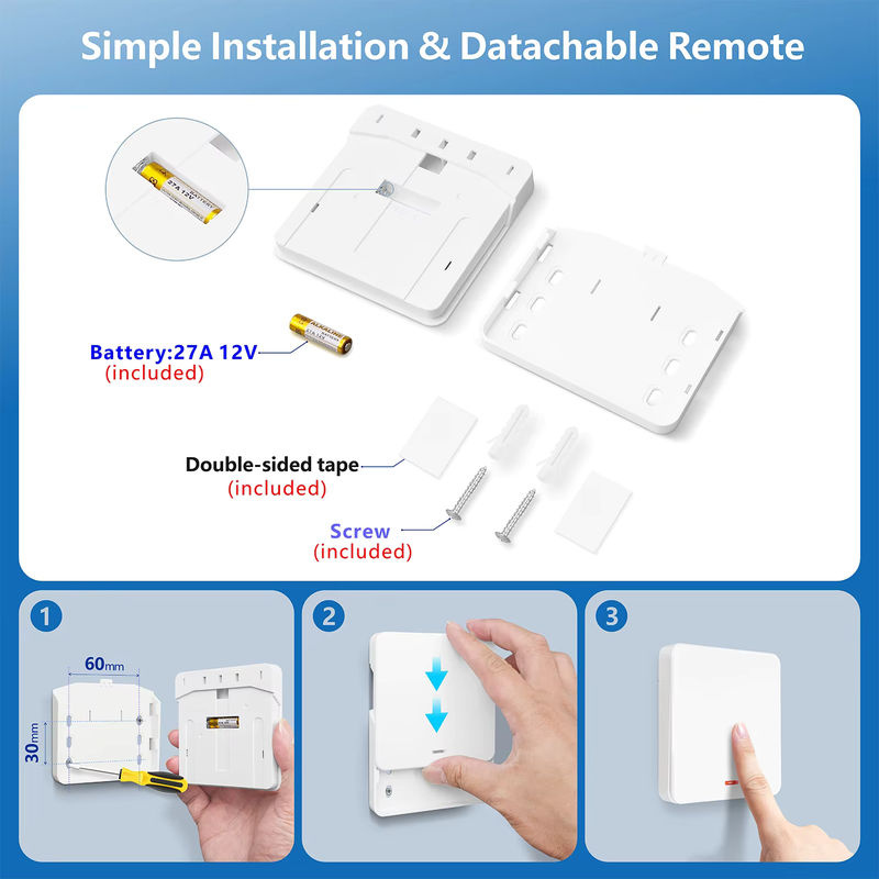 WenQia Wireless Smart Licht Schalter 433 MHz mit 86 Panel Fernbedienung, Mini Relais Empfänger für Lampen, Weiß - Bild 3