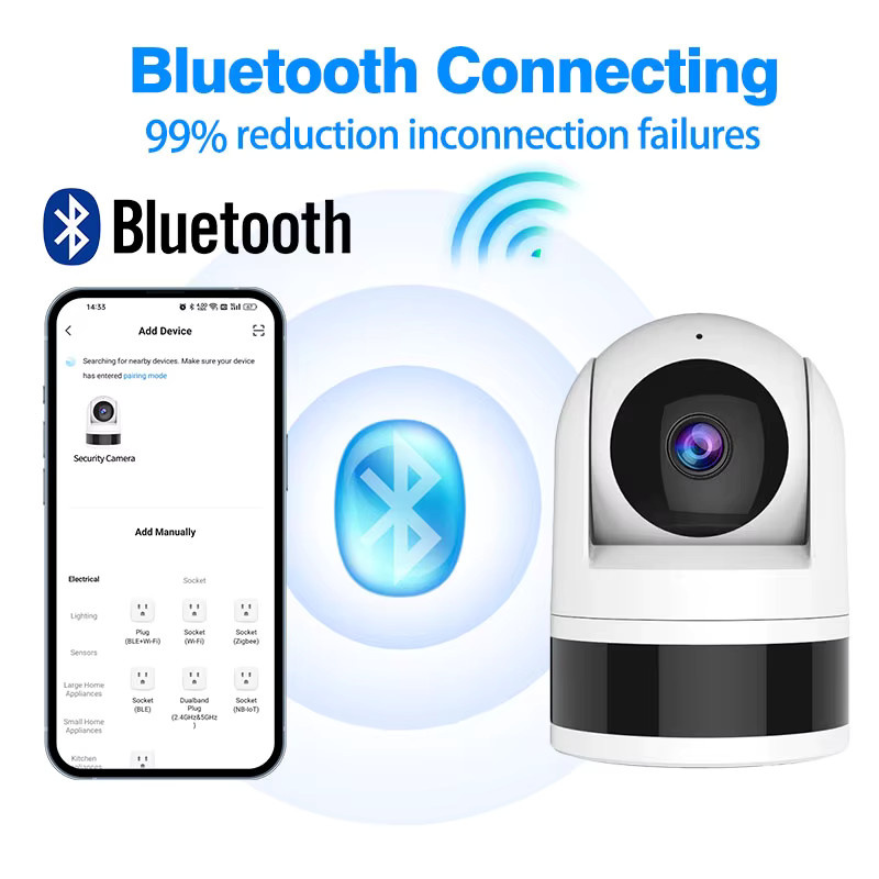 Tuya WiFi Überwachungskamera 4MP HD Smart Life APP Innenmonitor in Weiß mit Zwei-Wege-Sprach-Intercom und Echtzeit-Auto-Tracking - Bild 3
