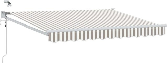 vidaXL Elektrische Ausziehbare Markise mit Motor aus Aluminium und Polyester in Hellgrau und Weiß - Bild 1