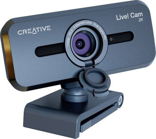 Creative Live! Cam Sync V3 Webcam QHD 1440p in Schwarz mit Klemm-Halterung - Bild 1