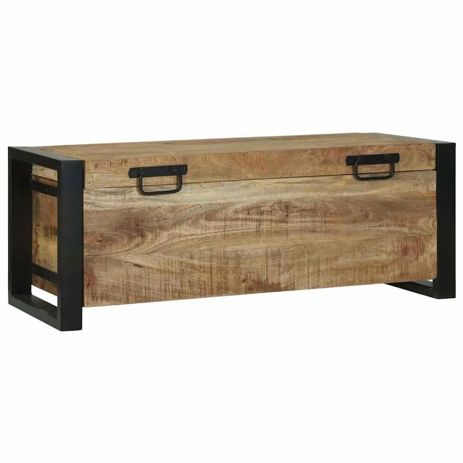 vidaXL Aufbewahrungstruhe aus Massivholz Mango in Braun B/T/H: 80 x 30 x 30 cm - Bild 2