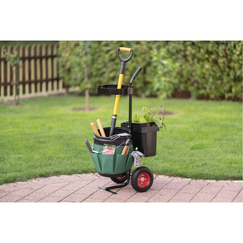 Westmann Universal Gartentrolley und Werkzeughalter, schwarz/grün, B: 40 cm, T: 56 cm, H: 104 cm - Bild 6