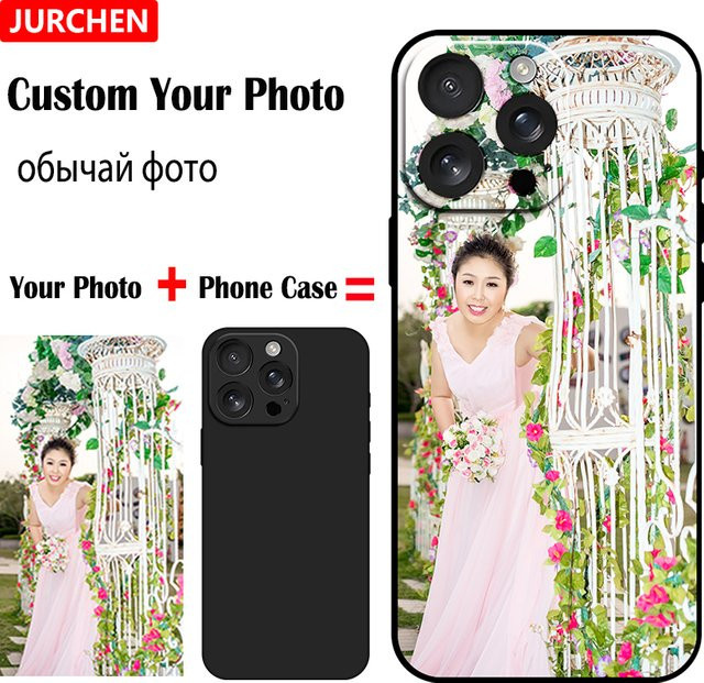 Personalisierte Fotohülle für Apple iPhone 11 bis 16 Pro Max Modelle aus transparentem Silikon und Leder - Bild 1