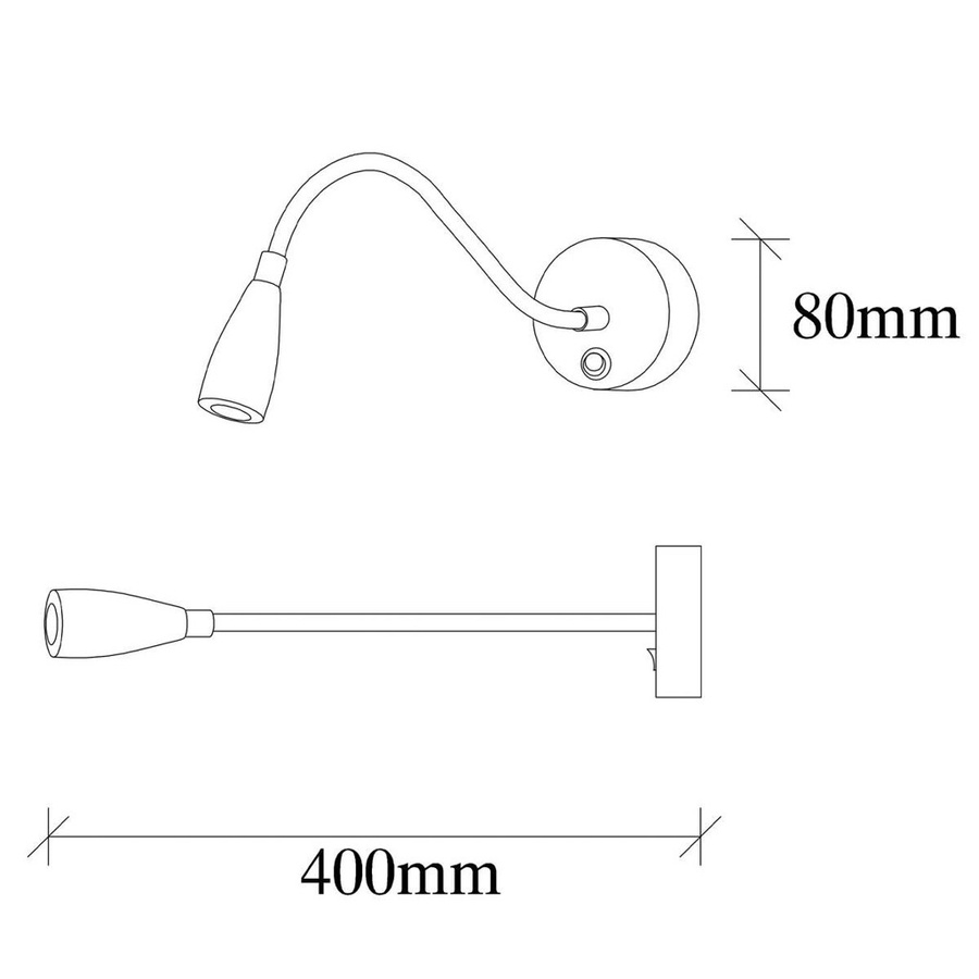 Opviq Wandleuchte aus Metall in Schwarz, B/H/L: 38 x 15 x 8 cm - Bild 2