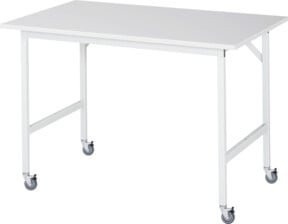 Rau Fahrbarer Arbeitstisch Jerry in Grau und Weiß mit 4 Rollen, B/T/H: 125 x 80 x 90 cm - Bild 1