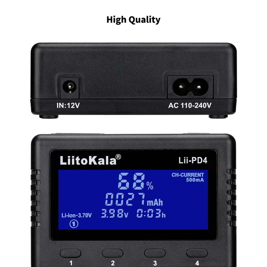 LiitoKala Lii-PD4 Batterieladegerät in Schwarz für 18650 26650 21700 AA AAA Lithium und NiMH Batterien - Bild 6
