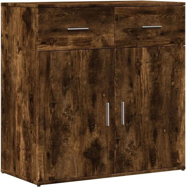 vidaXL Sideboard Räuchereiche in Braun aus Holzwerkstoff, B/T/H: 79 x 38 x 80 cm - Bild 1