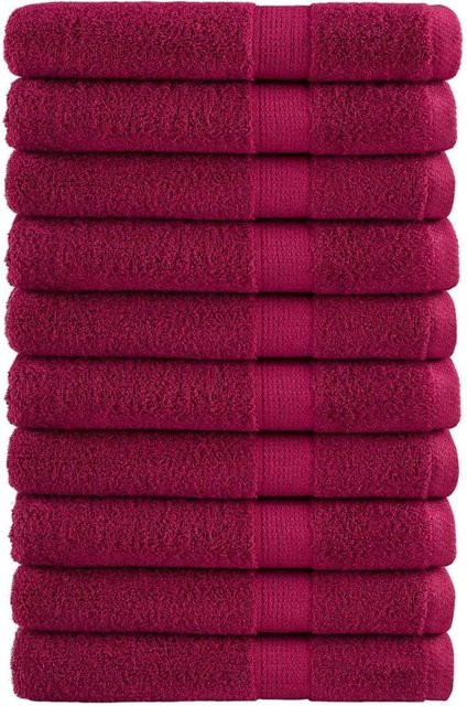 vidaXL Premium Handtuch-Set aus Baumwolle, 10 Stück, Bordeauxrot, 600 g/m2, Breite: 100 cm, Länge: 200 cm - Bild 1
