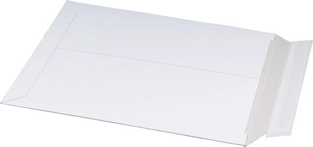 PROREGAL Versandtaschen aus Vollpappe B5+ in Weiß mit Selbstklebeverschluss und Aufreißfaden, 100 Stück, B: 20,5 cm, H: 26,1 cm - Bild 1
