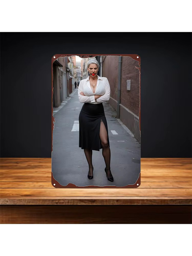 CIFBUY Vintage Wandkunst aus Metall in Multicolour, Retro Damen-Wanddekoration, B/H: 20,3 x 30,5 cm - Bild 5