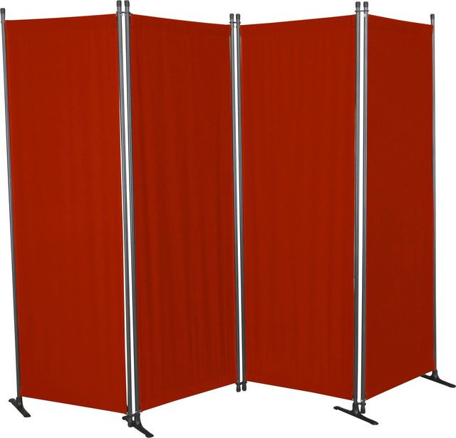 Angerer Paravent Swingtex 4-teilig in Bordeaux aus Polyacryl und pulverbeschichtetem Stahl - Bild 1