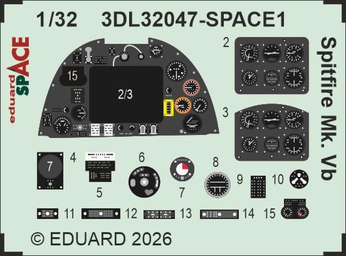 Eduard Space Series Supermarine Spitfire Innenraum 3D-Abziehbild Ätzteile Set 1/32 - Bild 4