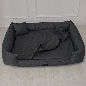 Tierlando GOOFY Orthopädisches Hundebett aus Polyester mit abnehmbarem Matratzenschoner, schwarz/graphit, B/T/H: 90 x 75 x 22 cm - Bild 3