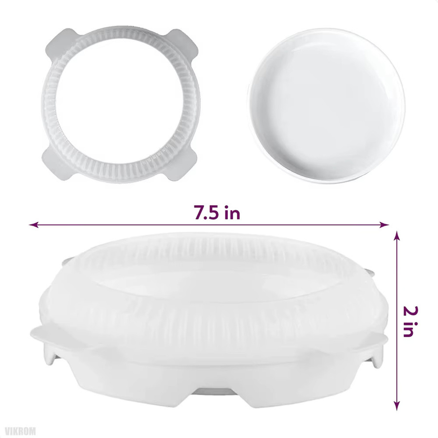 Runde Silikon Backform von FEB.WIND in Weiß für Mousse, Käsekuchen und Eis, Durchmesser: 19,05 cm - Bild 1