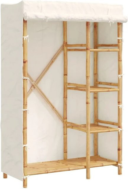 vidaXL Kleiderschrank aus Bambus und Stoff in Braun, B/T/H: 110 x 45 x 170 cm - Bild 1