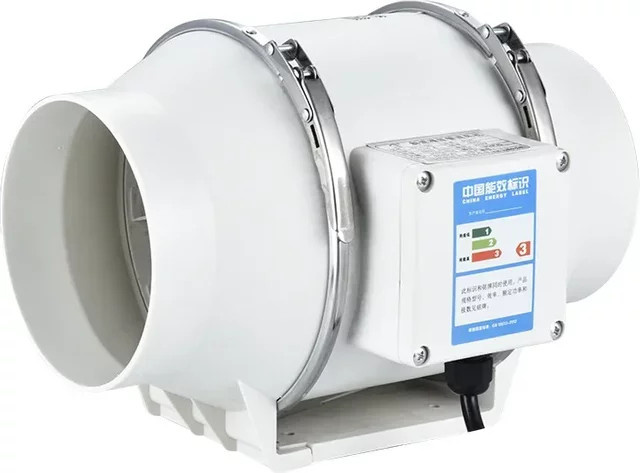 Leiser Inline-Rohrkanalventilator für Badezimmer, Küche und Toilette, 220 V, Weiß - Bild 1