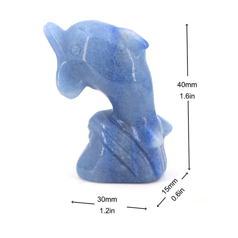 Handgeschnitzte Kristall-Delfin-Tierfigur aus Amethyst in Lila und Blau, 40 mm Mini-Fischstatue aus Naturstein zur Dekoration und Meditation - Bild 1