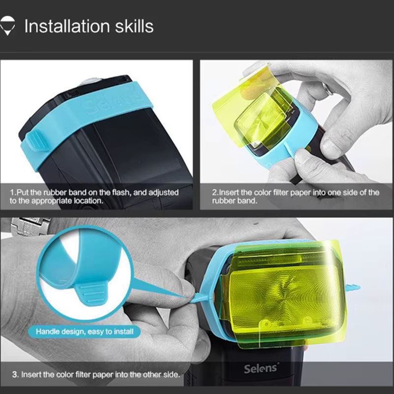 Selens 3er-Set Universal-Farbfilter aus Gummi für Fotografie und Blitzlicht - Bild 5