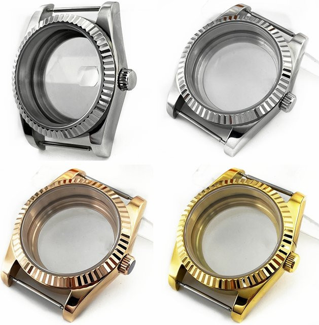 RICHUS Uhrengehäuse, Bicolor, Silber/Gold/Roségold, Saphirglas, 36 mm/39 mm - Bild 1