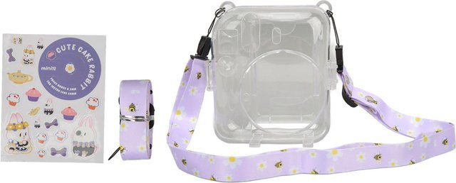 Andoer Sofortbildkamera-Taschen-Set mit transparenter Schutzhülle, Schultergurt und Aufklebern in Multicolour - Bild 1