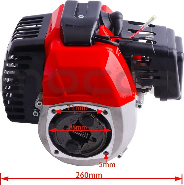 ZHOUCHEN 2-Takt Mini Motor für Rasenmäher und Freischneider, passend für 43cc 47cc 49cc 52cc, geeignet für Moped, Roller, ATV und Quad - Bild 1