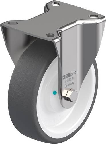 Blickle Bockrolle BX-POTH 125KAD aus Edelstahl in Grau und Weiß mit 125 mm Rad-Durchmesser und 250 kg Tragfähigkeit - Bild 1