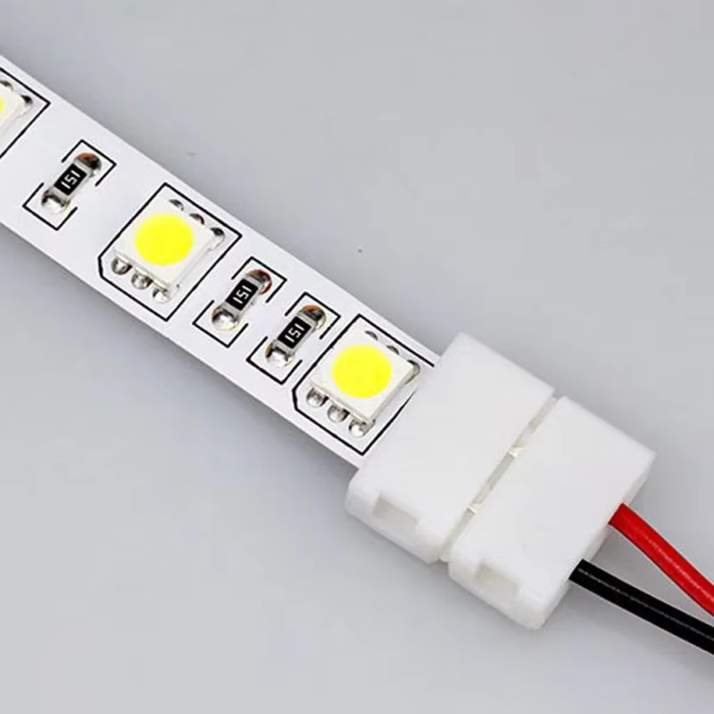 MJJC 2Pin LED Streifen Anschlussstecker für 2835 5050 SMD Einzelfarbige Lichtstreifen in Weiß - Bild 3