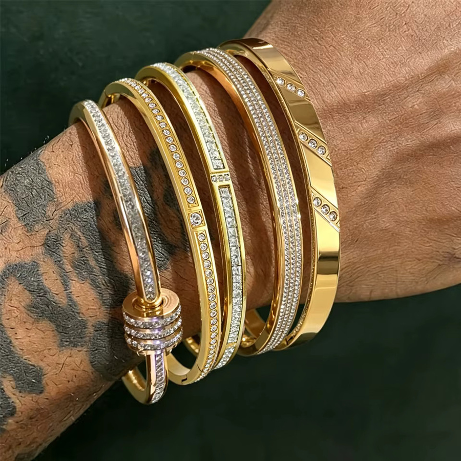 ZAKOL Armband-Set Edelstahl, Zirkonia, Gold - Bild 2
