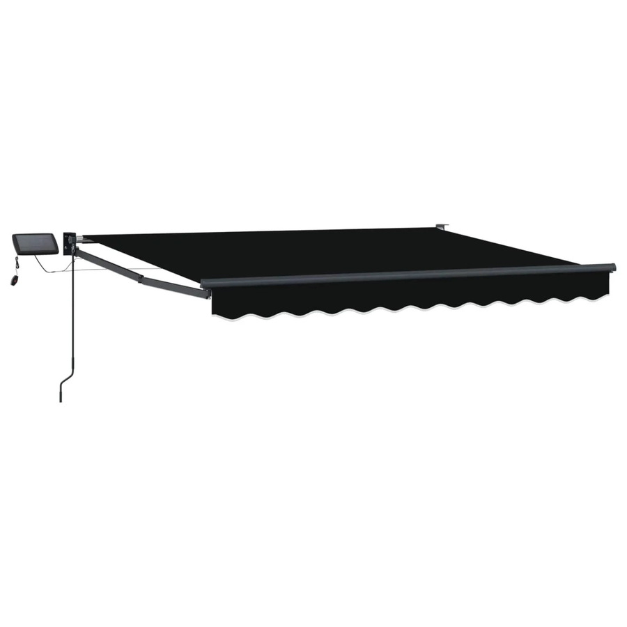 vidaXL Manuelle Gelenkarmmarkise mit LED-Beleuchtung in Schwarz und Anthrazit, B: 300 cm, T: 250 cm - Bild 2