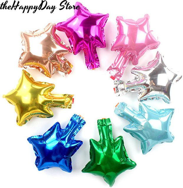 Goldene Metallic Stern Folienballons für Hochzeit, Geburtstag und Silvester, Durchmesser: 12,7 cm - Bild 1