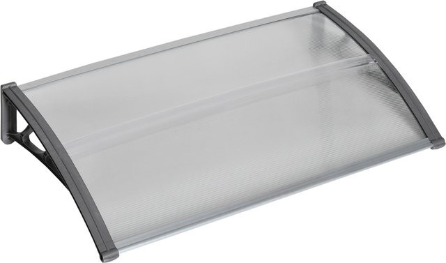Outsunny Pultvordach für die Haustür als Regenschutz und Sonnenschutz mit UV-Schutz aus Aluminium in Grau, B/T/H: 110 x 60 x 18 cm - Bild 1