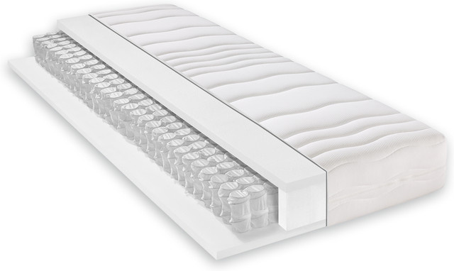 BeCo Maxi Strong Taschenfederkernmatratze in Weiß, H x B x T: 21 x 100 x 200 cm - Bild 1