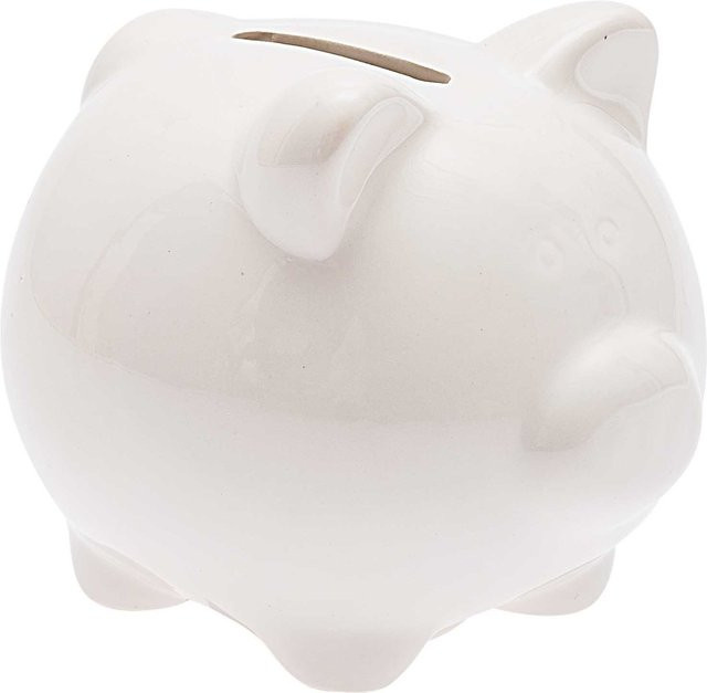 idee. Creativmarkt Sparschwein aus Porzellan zum Bemalen, weiß, B: 10 cm, H: 8,5 cm - Bild 1