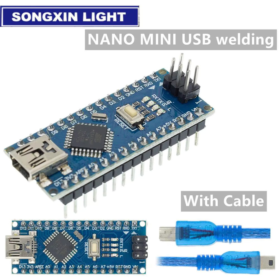 Arduino Nano V3.0 Controller mit ATmega328P und CH340 USB-Treiber, kompatibel mit Micro/Mini/Type-C USB, Blau - Bild 4