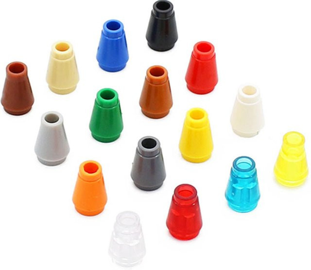 JIAJIALE MOC Rundkegel 1x1 mit oberer Nut, Bausteine, Braun - Bild 1