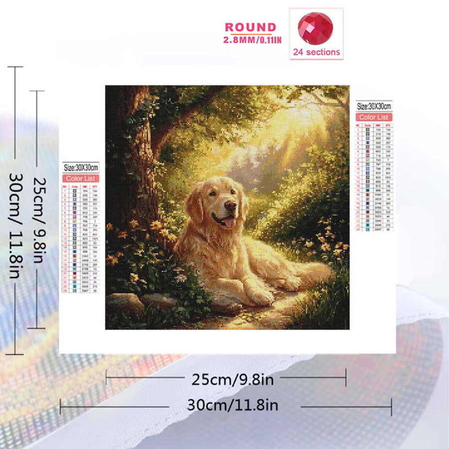 EverShine 5D DIY Diamant-Mosaik Hund Tier Wanddekoration mit bunten Acryl-Steinen für Anfänger - Bild 2