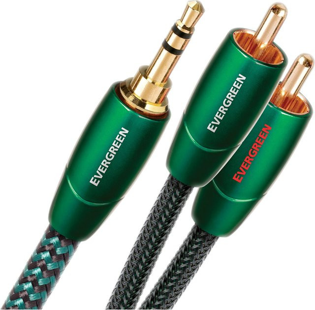AudioQuest Evergreen 3,5mm Klinke auf RCA Audiokabel, grün, Länge: 1,5 m - Bild 1