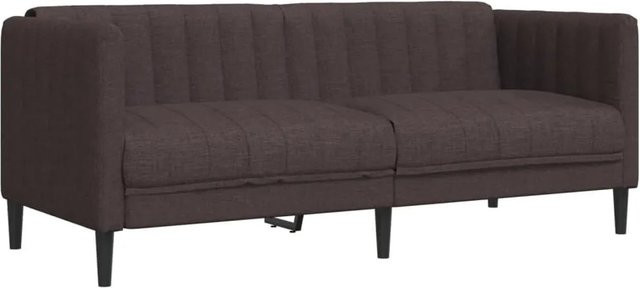 vidaXL 2-Sitzer Sofa Dunkelbraun mit Stoffbezug und Massivholzrahmen, Breite: 176 cm, Höhe: 76,5 cm, Tiefe: 74,5 cm - Bild 1