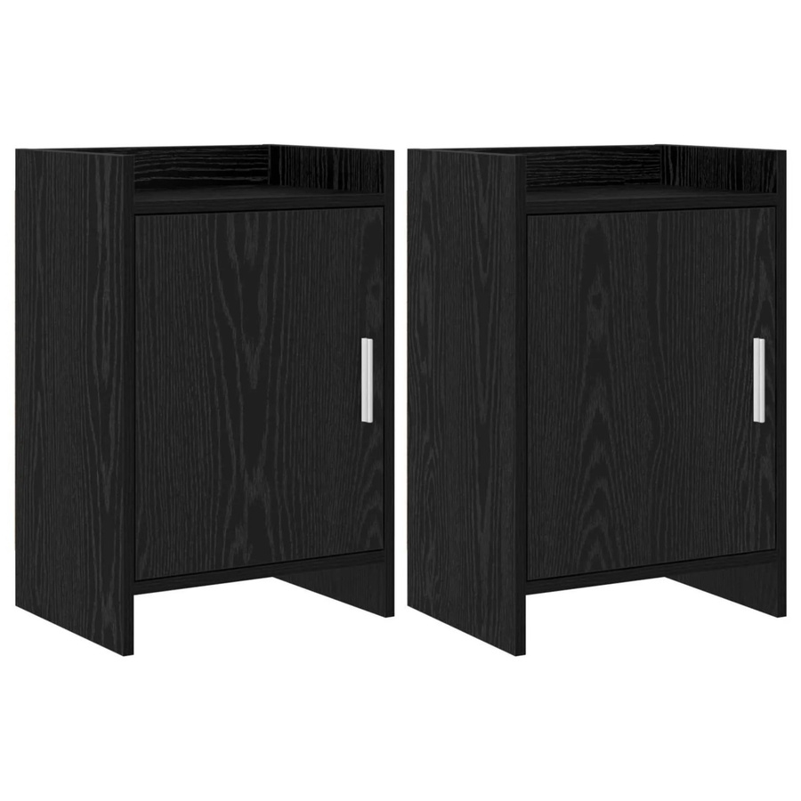 Set aus 2 vidaXL Nachttischen in Schwarz Eiche, modernes Design für dein Schlafzimmer, B/T/H: 40 x 30 x 60 cm - Bild 2