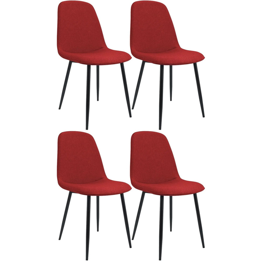 4er Set Esszimmerstühle DELUKE RAZON in Rot mit Stoffbezug, B/T/H: 45 x 54 x 88 cm - Bild 2