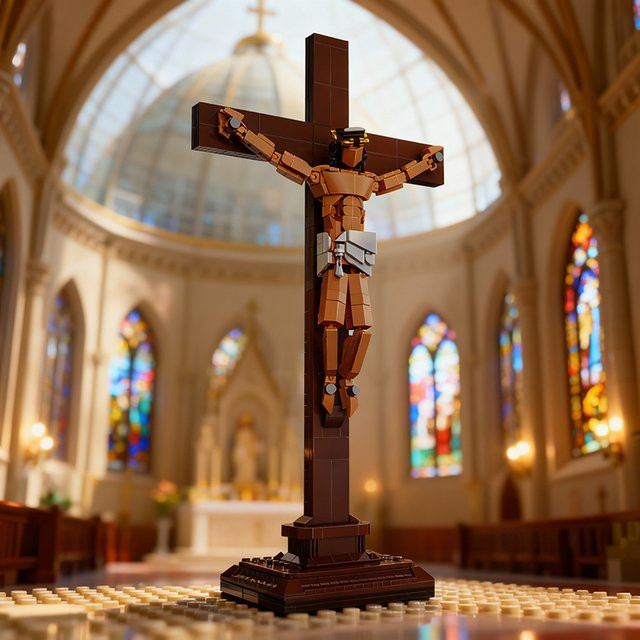 M MENBIS Gute Freitag Jesus, Bausteine Figuren Modell, 588 Teile - Bild 1