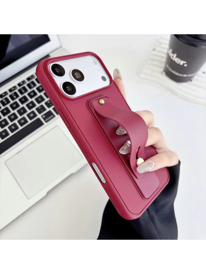Sturzsichere Armband-Handyhülle für iPhone 17 16 15 14 13 12 Pro Max mit Rundum-Schutz in Rot - Bild 3