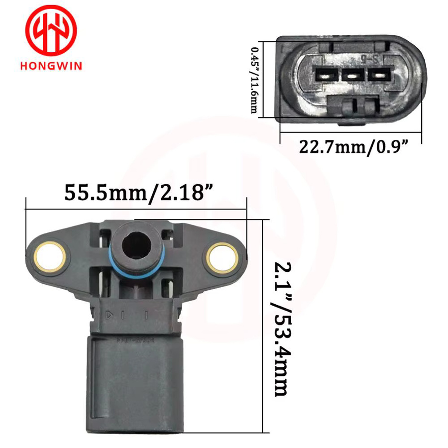 HONGWIN Krümmer-Absolutdruck-MAP-Sensor in Schwarz für BMW 525i 528i 530i 650i 750Li 325xi 128i 2,4 3,0 4,4L - Bild 3
