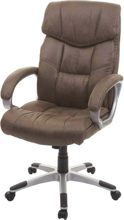Proregal Chefsessel Bürostuhl in Braun mit Wildleder-Optik, H x B x T: 120 x 73 x 78 cm, Sitzhöhe: 48 cm