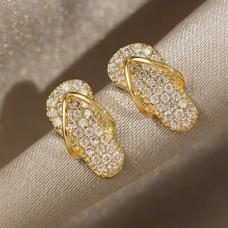 Huitan Chic Ohrstecker, Gold, Zirkonia, Damen - Bild 3