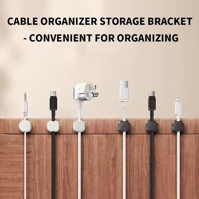 Selbstklebender magnetischer Kabelclip als Kabelhalter und Drahtorganisator für Zuhause und Büro in Schwarz oder Weiß - Bild 1