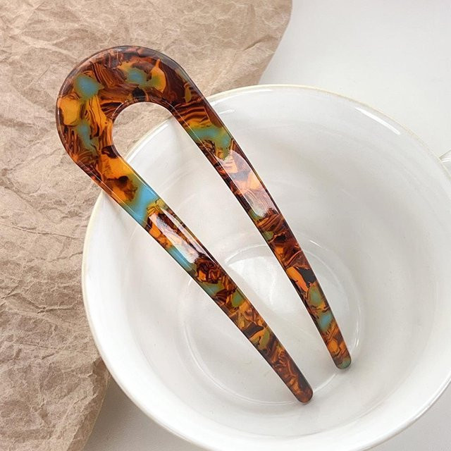 Haarnadelclip Damen, Vintage Kugelkopf, U-förmig - Bild 1