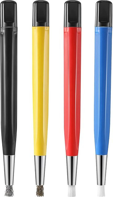 4er-Set Reinigungsbürsten für Uhrenteile aus Messing, Stahl und Nylon zur Rostentfernung und Politur - Bild 1